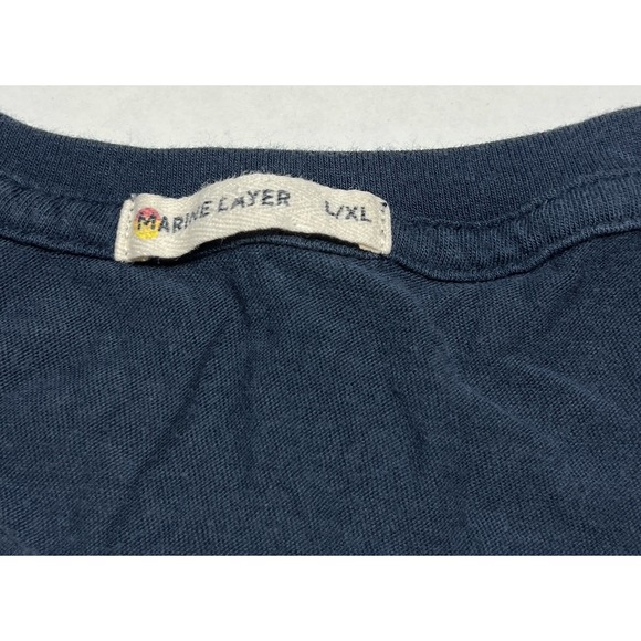 Marine Layer Men's Long Sleeve Navy Sunset Strips Shirt Size L/XL - Picture 4 of 6